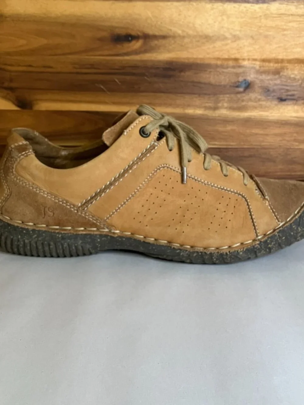 Josef Seibel Leather Comfort Oxford Shoes Tan Brown Lace Up 199778